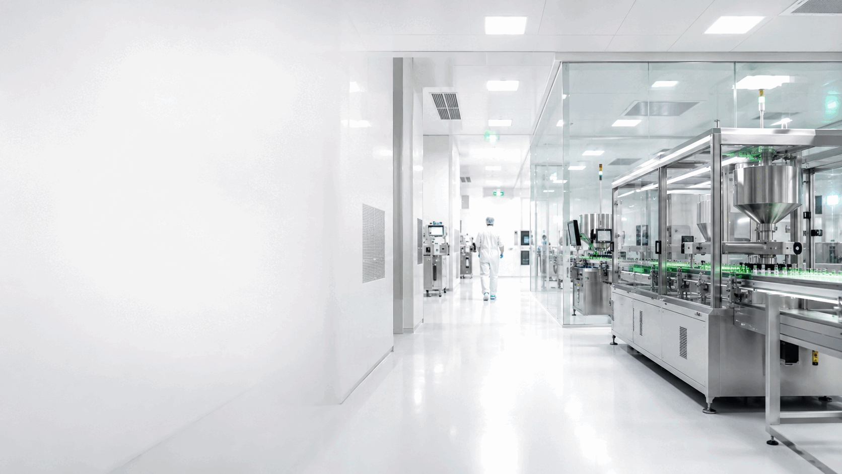 Integrated medical equipment operating inside a bright healthcare production facility